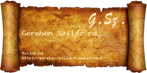 Gereben Szilárd névjegykártya